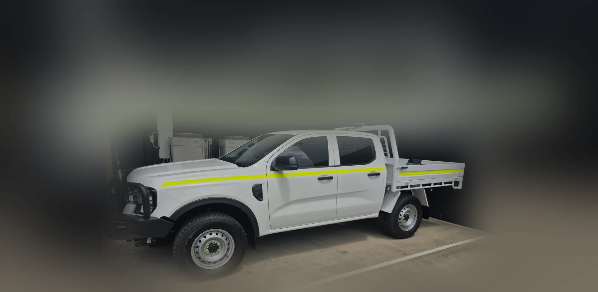 Mine spec Ford Ranger with tray body fitted for site work