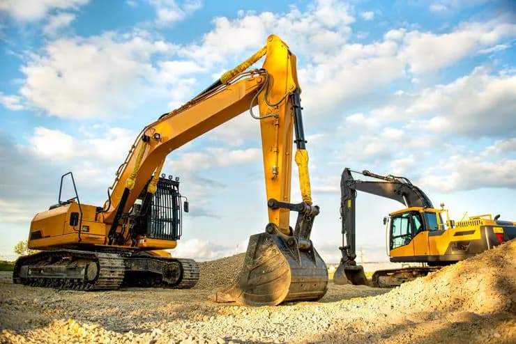 Excavators working on a project site