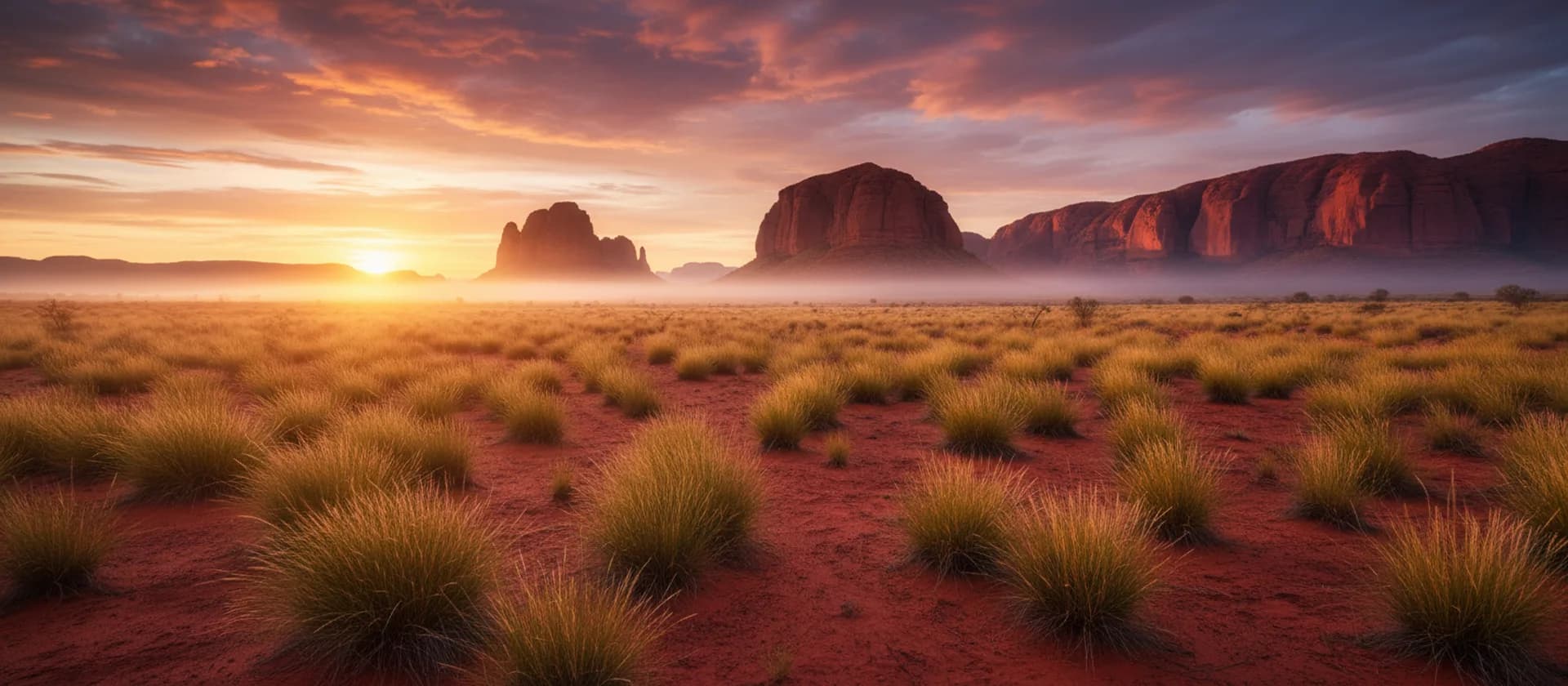 Australian outback landscape at dawn